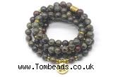 GMN7020 8mm dragon blood jasper 108 mala beads wrap bracelet necklace