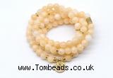 GMN7027 8mm honey jade 108 mala beads wrap bracelet necklace