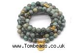 GMN7029 8mm African turquoise 108 mala beads wrap bracelet necklace