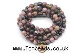 GMN7032 8mm rhodonite 108 mala beads wrap bracelet necklace