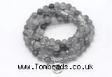 GMN7037 8mm cloudy quartz 108 mala beads wrap bracelet necklace