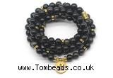 GMN7041 8mm golden obsidian 108 mala beads wrap bracelet necklace