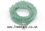 GMN7052 8mm green aventurine 108 mala beads wrap bracelet necklaces