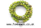 GMN7056 8mm green sea sediment jasper 108 mala beads wrap bracelet necklaces