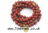 GMN7059 8mm red jasper 108 mala beads wrap bracelet necklaces