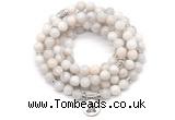 GMN7063 8mm white crazy lace agate 108 mala beads wrap bracelet necklaces