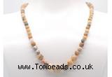 GMN7322 yellow crazy lace agate graduated beaded necklace & bracelet set