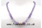 GMN7326 amethyst graduated beaded necklace & bracelet set