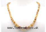 GMN7330 golden tiger eye graduated beaded necklace & bracelet set