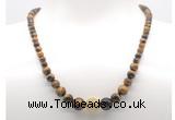 GMN7331 yellow tiger eye graduated beaded necklace & bracelet set