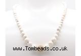 GMN7340 white howlite graduated beaded necklace & bracelet set