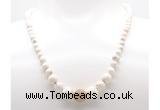 GMN7340 white howlite graduated beaded necklace & bracelet set