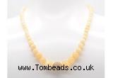 GMN7341 honey jade graduated beaded necklace & bracelet set