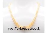 GMN7341 honey jade graduated beaded necklace & bracelet set