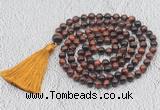 GMN746 Hand-knotted 8mm, 10mm red tiger eye 108 beads mala necklaces with tassel