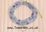 GMN7461 4mm faceted round fluorite beaded necklace with constellation charm