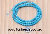 GMN7463 4mm faceted round turquoise beaded necklace with constellation charm