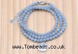 GMN7468 4mm faceted round blue angel skin beaded necklace with constellation charm