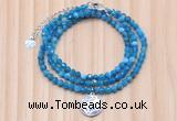 GMN7470 4mm faceted round apatite beaded necklace with constellation charm