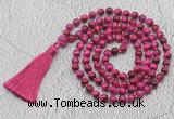 GMN754 Hand-knotted 8mm, 10mm red tiger eye 108 beads mala necklaces with tassel