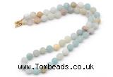 GMN7601 18 - 36 inches 8mm, 10mm matte amazonite beaded necklaces