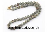 GMN7605 18 - 36 inches 8mm, 10mm matte rhyolite beaded necklaces