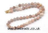 GMN7636 18 - 36 inches 8mm, 10mm matte sunstone beaded necklaces