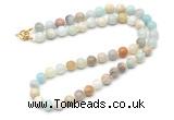 GMN7703 18 - 36 inches 8mm, 10mm round amazonite beaded necklaces