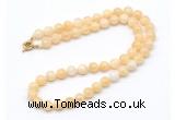 GMN7708 18 - 36 inches 8mm, 10mm round honey jade beaded necklaces