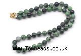 GMN7712 18 - 36 inches 8mm, 10mm round ruby zoisite beaded necklaces