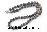 GMN7720 18 - 36 inches 8mm, 10mm round grey opal beaded necklaces