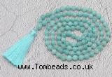 GMN773 Hand-knotted 8mm, 10mm amazonite 108 beads mala necklaces with tassel