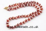 GMN7730 18 - 36 inches 8mm, 10mm round red Tibetan agate beaded necklaces