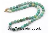 GMN7756 18 - 36 inches 8mm, 10mm round grass agate beaded necklaces