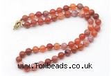 GMN7758 18 - 36 inches 8mm, 10mm round fire agate beaded necklaces