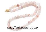 GMN7793 18 - 36 inches 8mm, 10mm round pink quartz beaded necklaces