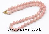 GMN7829 18 - 36 inches 8mm, 10mm round Chinese pink opal beaded necklaces