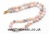 GMN7830 18 - 36 inches 8mm, 10mm round natural pink opal beaded necklaces