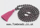 GMN786 Hand-knotted 8mm, 10mm garnet 108 beads mala necklace with tassel