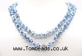 GMN8002 18 - 36 inches 8mm, 10mm blue Tibetan agate 54, 108 beads mala necklaces