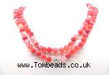GMN8006 18 - 36 inches 8mm, 10mm red banded agate 54, 108 beads mala necklaces
