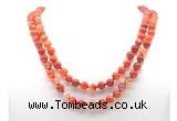 GMN8007 18 - 36 inches 8mm, 10mm red banded agate 54, 108 beads mala necklaces