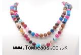 GMN8009 18 - 36 inches 8mm, 10mm colorful banded agate 54, 108 beads mala necklaces