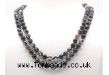 GMN8011 18 - 36 inches 8mm, 10mm black banded agate 54, 108 beads mala necklaces