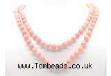 GMN8036 18 - 36 inches 8mm, 10mm Chinese pink opal 54, 108 beads mala necklaces