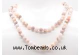 GMN8037 18 - 36 inches 8mm, 10mm natural pink opal 54, 108 beads mala necklaces