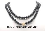 GMN8046 18 - 36 inches 8mm, 10mm black obsidian 54, 108 beads mala necklaces