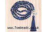 GMN8202 18 - 36 inches 8mm sodalite 54, 108 beads mala necklace with tassel