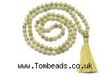 GMN8519 8mm, 10mm China jade 27, 54, 108 beads mala necklace with tassel