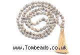 GMN8520 8mm, 10mm feldspar 27, 54, 108 beads mala necklace with tassel